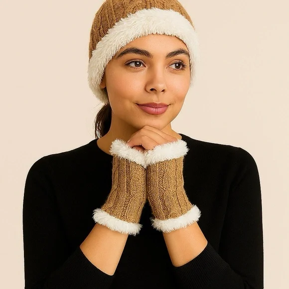 NWOT Mukluks Arm Warmers Knitted Fingerless Gloves - Picture 5 of 5